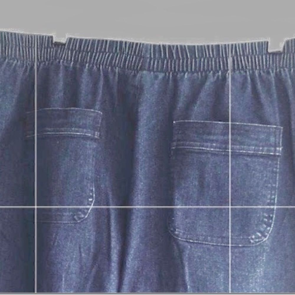 NWT Allison Daley Plus Women’s Blue Denim Pants 4 Pockets Comfy Elastic Waist